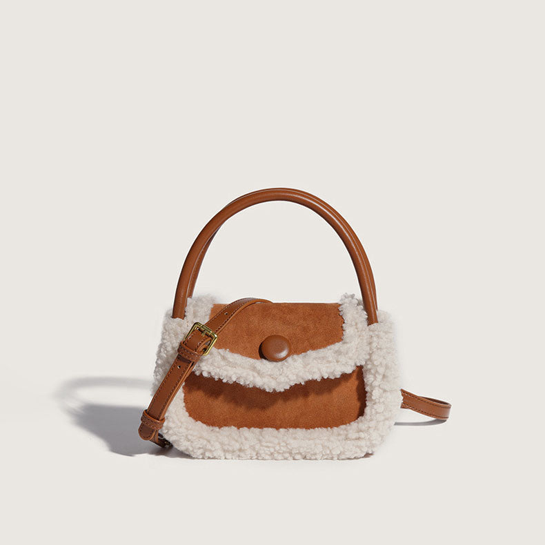 Women’s Faux Furry Flap Handbags with Shoulder Straps image 4