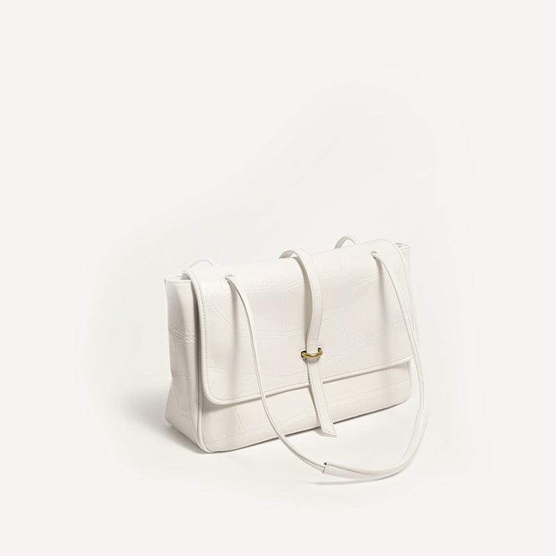 Women’s Stone Grain Vegan Leather Shoulder Bags with Strap image 3