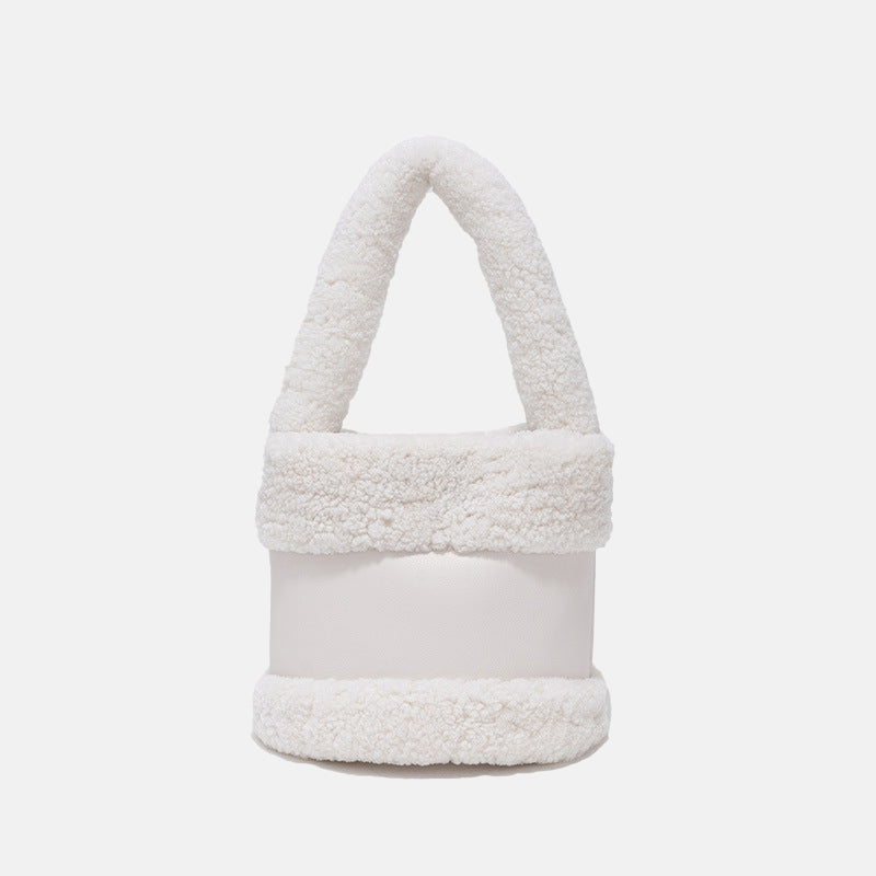 Women’s Furry Genuine Lambskin Mini Bucket Bags image 7
