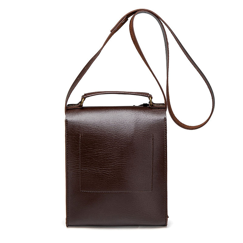 Women’s Steampunk Messenger Bag in Brown Vegan Leather image 4