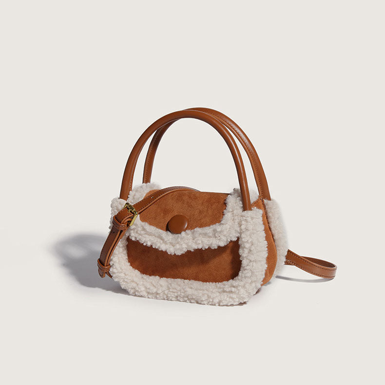 Women’s Faux Furry Flap Handbags with Shoulder Straps image 5