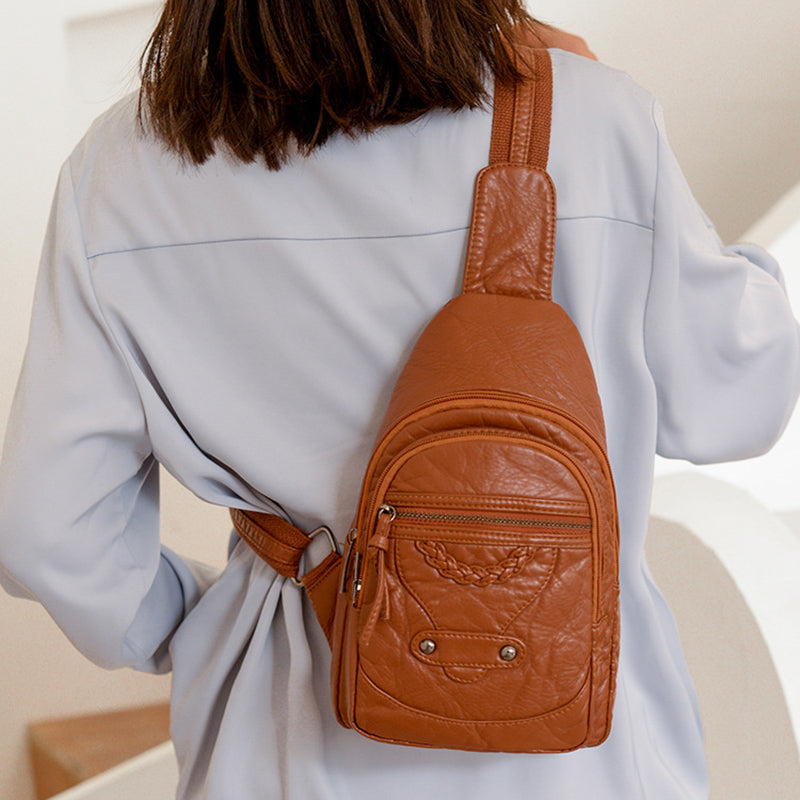 Women’s Vintage Vegan Leather Cross Body Sling Bags image 2
