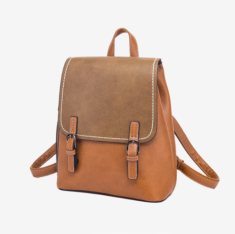 Women’s Vegan Leather Contrast Color Backpacks image 3