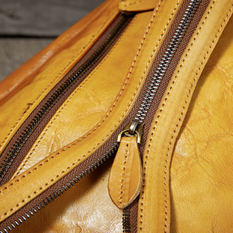 Women’s Flower Embossed Vintage Genuine Leather Sling Bags image 12