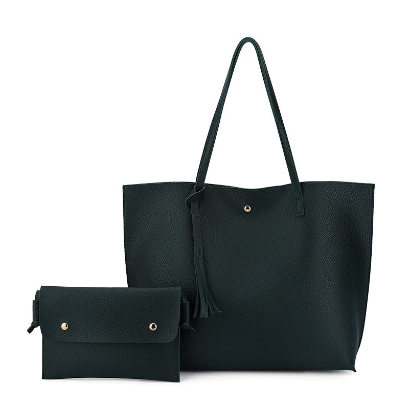 Women’s Vegan Leather Tote Bags with Mini Purse image 5