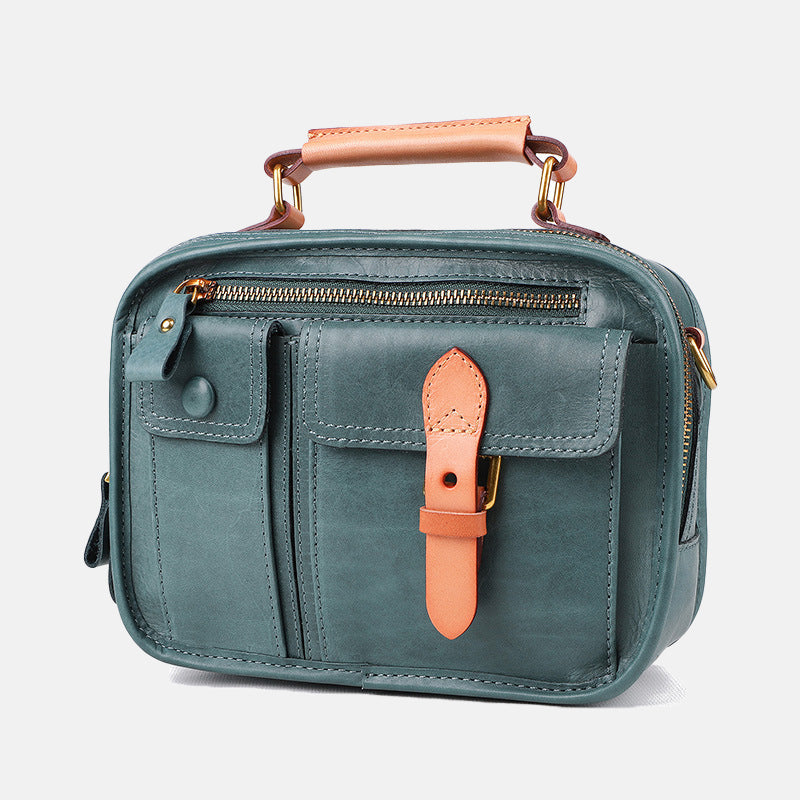 Women’s Small Vintage Genuine Leather Briefcase Shoulder Bags image 10
