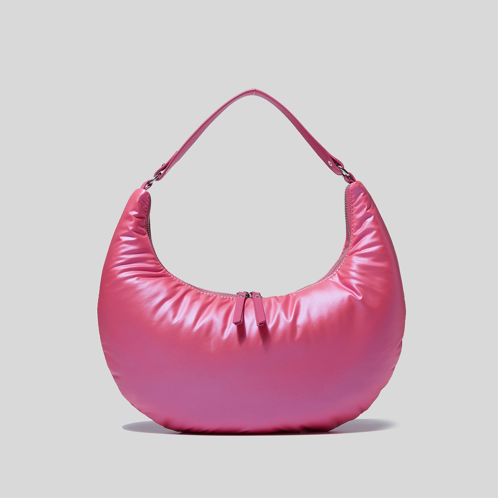 Women’s Padded Puffer Half Moon Hobo Baguette Bags image
