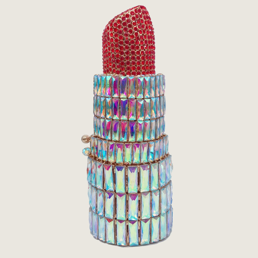 Women’s Small Rhinestone Lipstick Evening Clutch Bags image