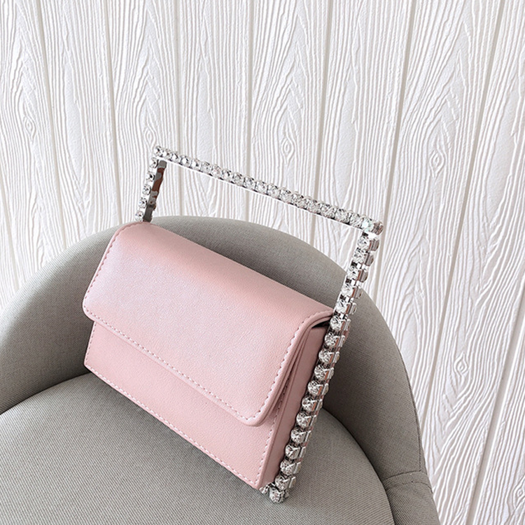 Women’s Rhinestones Square Evening Bags Pink image 3