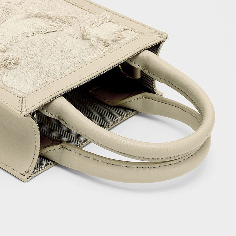 Women’s Ripped Top Handle Tote Bags with Shoulder Strap image 8