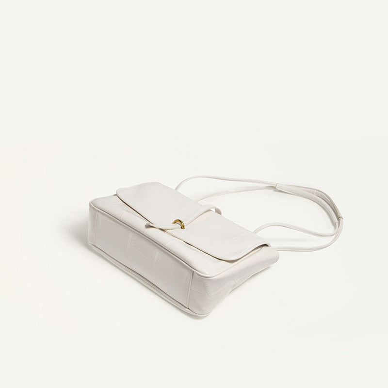 Women’s Stone Grain Vegan Leather Shoulder Bags with Strap image 5