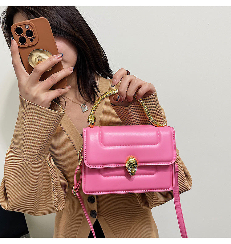 Women’s Snake Top Handle Shoulder Handbags image 7