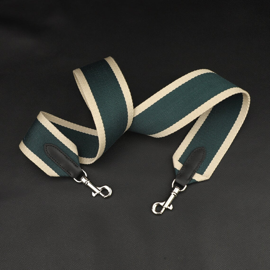 Textile & Calfskin Bag Strap: 2" Wide, Crossbody or Shoulder