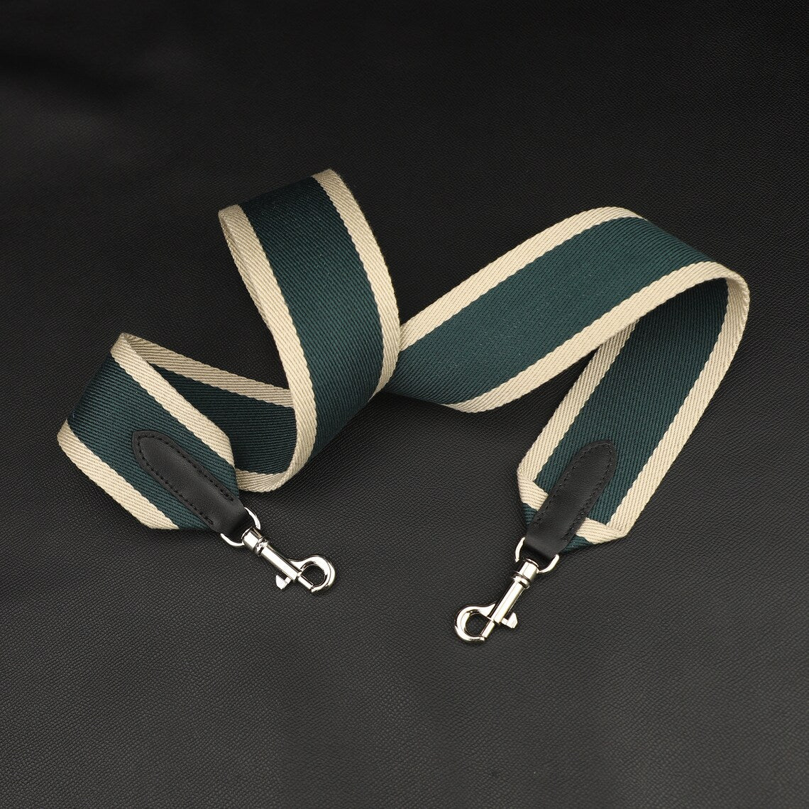 Textile & Calfskin Bag Strap: 2" Wide, Crossbody or Shoulder