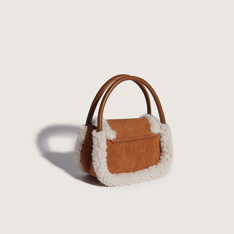 Women’s Faux Furry Flap Handbags with Shoulder Straps image 7