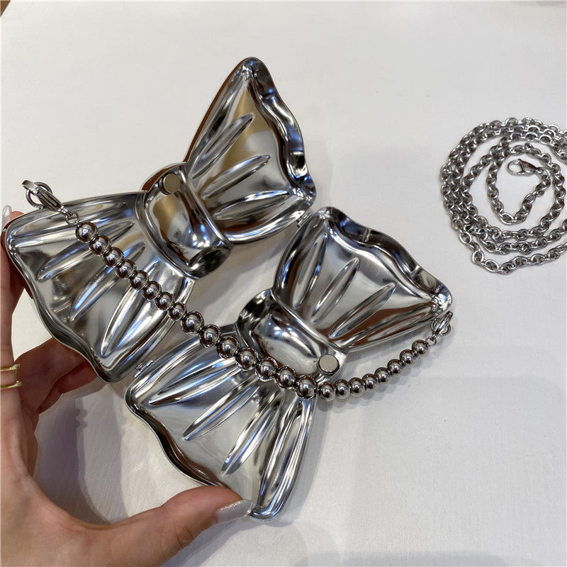 Women’s Silver Bow Clutch Mini Evening Bags image 7