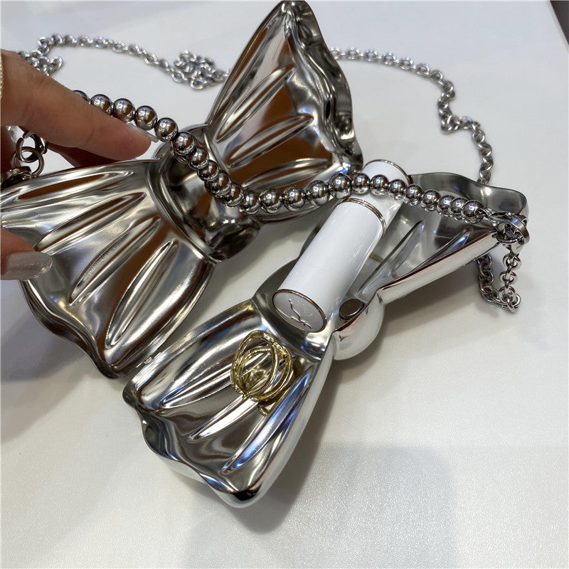 Women’s Silver Bow Clutch Mini Evening Bags image 8
