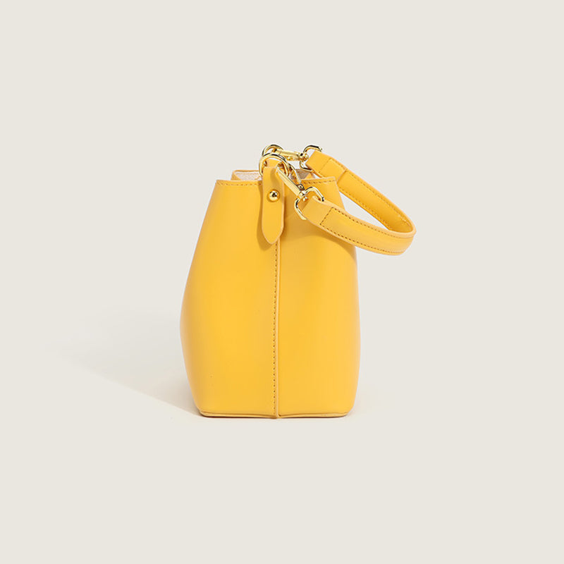 Women’s Vegan Leather Bucket Bags with Shoulder Strap image 3