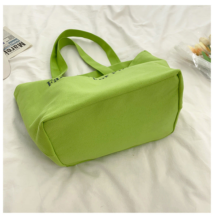 Women’s Letter Print Canvas Shopping Tote image 2
