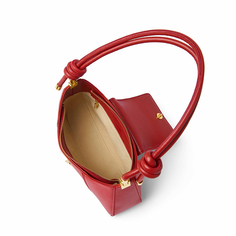 Women’s Genuine Leather Metal Medal Baguette Bags image 5