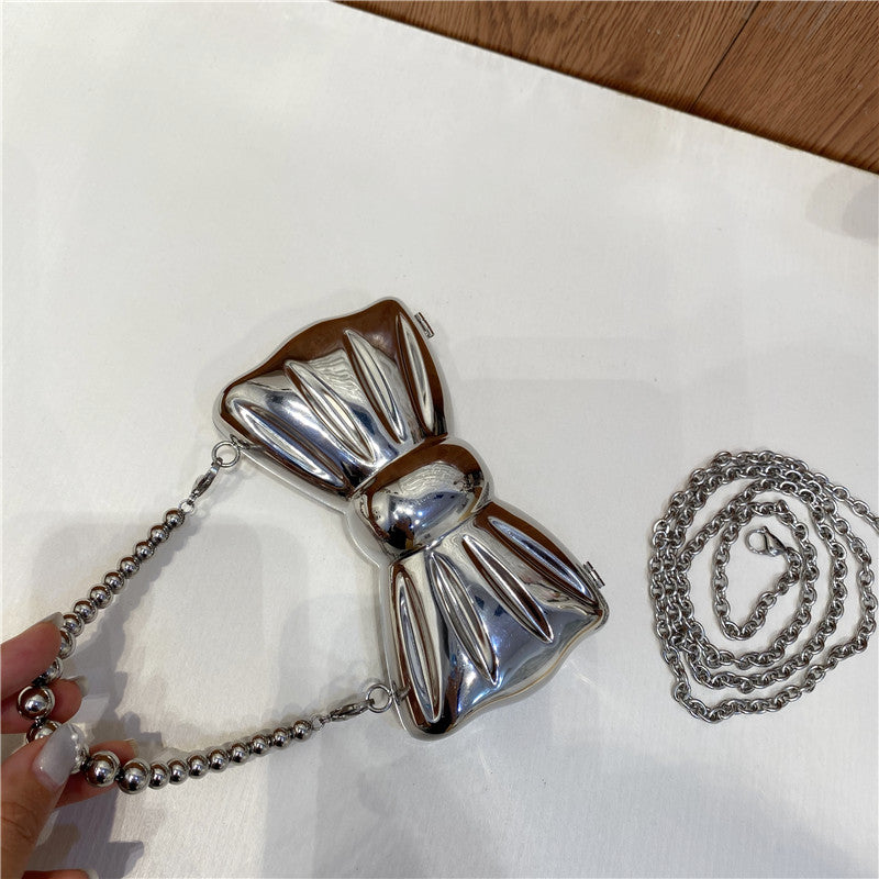 Women’s Silver Bow Clutch Mini Evening Bags image 6