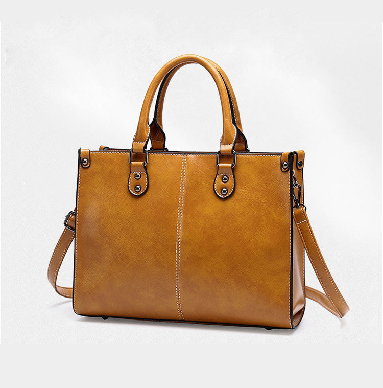 Women’s Vegan Leather Joint Tote Bags with Crossbody Strap image 2