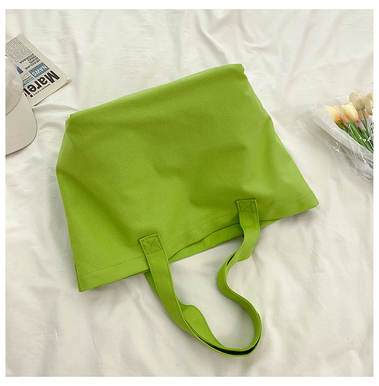 Women’s Letter Print Canvas Shopping Tote image 3