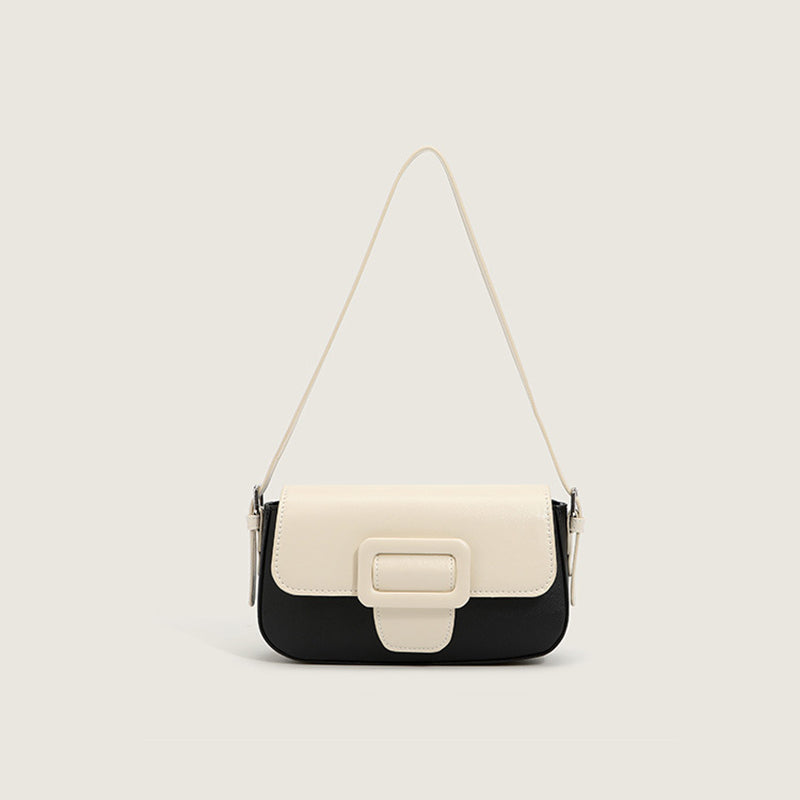 Women’s Contrast Color Flap Baguette Bags in Vegan Leather image 8