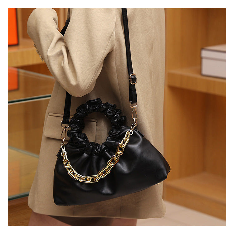 Women’s Slouchy Top Handle Bags with Chains image 4