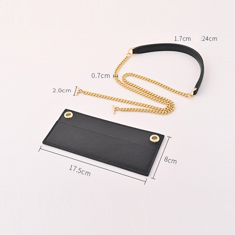 Swift Leather Wallet Insert with Chain Shoulder Strap