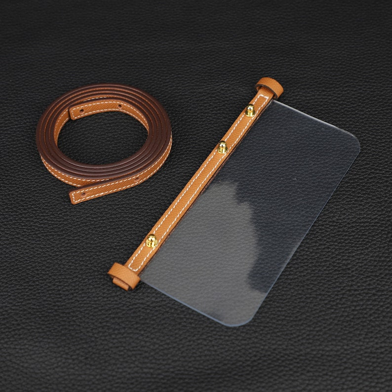 Epsom Leather Wallet Strap with Clear Insert: Kelly & Constance Wallets