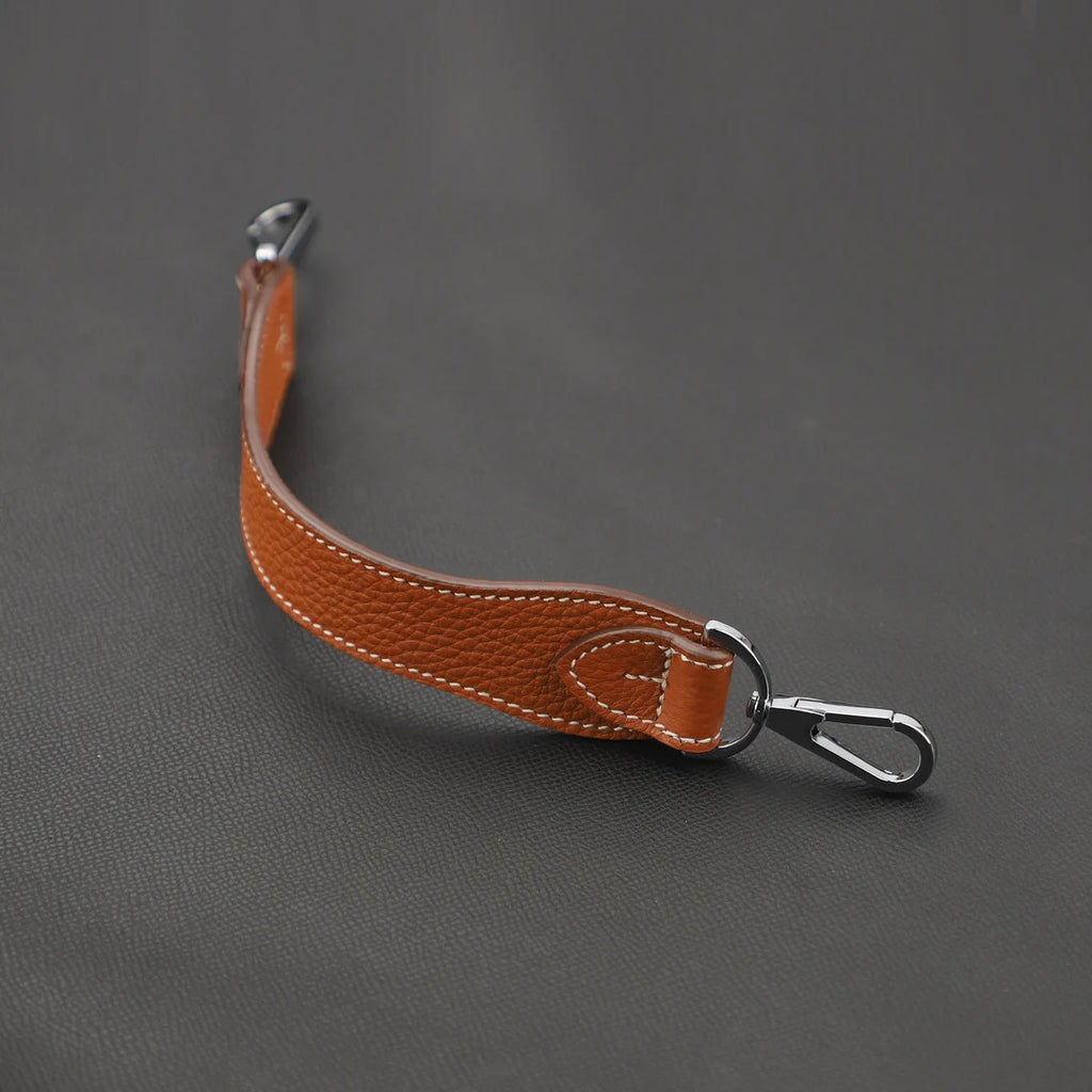 Artisanal Togo Leather Bandoulière (30mm Wide): Hand-Stitched Short Crossbody/Top Handle Strap Upgrade