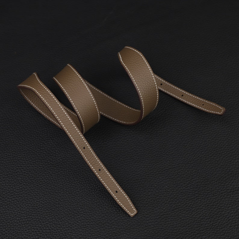 Hermès Style Etoupe (18) Togo Leather Bandoulière (30mm Wide): Compatible Shoulder/Crossbody Strap