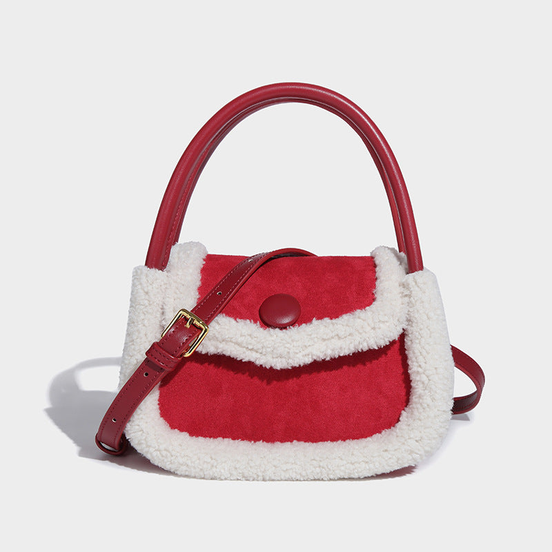 Women’s Faux Furry Flap Handbags with Shoulder Straps image