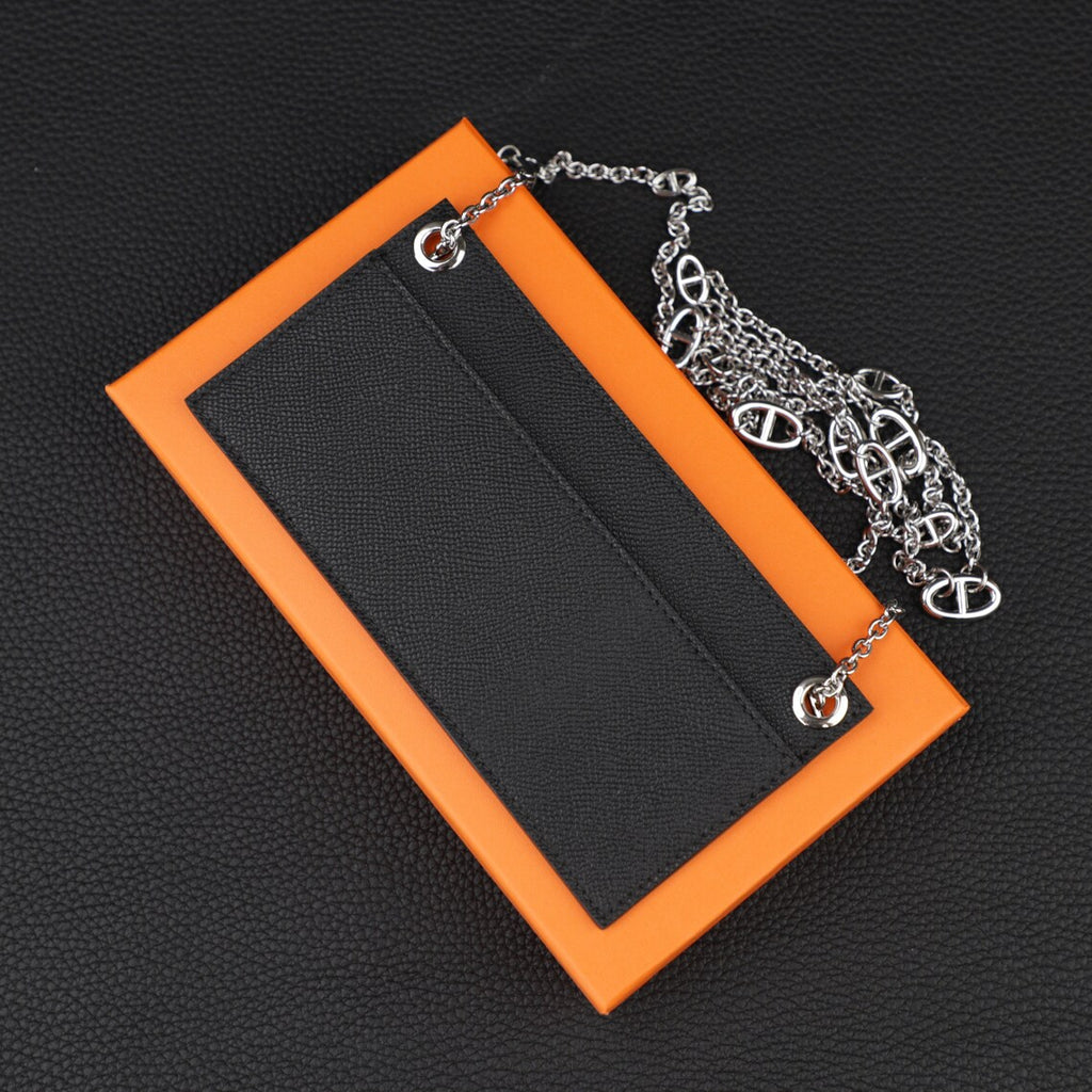 Epsom Leather Wallet Insert with Chain Strap