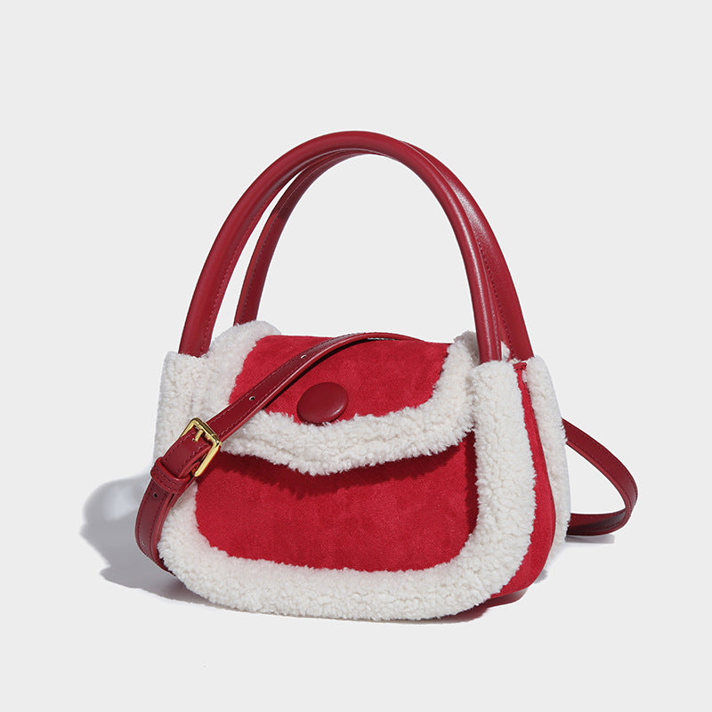 Women’s Faux Furry Flap Handbags with Shoulder Straps image 2