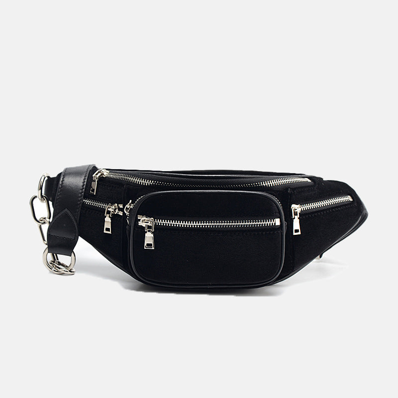 Women’s Genuine Leather Zippers Waist Bags Fanny Packs image