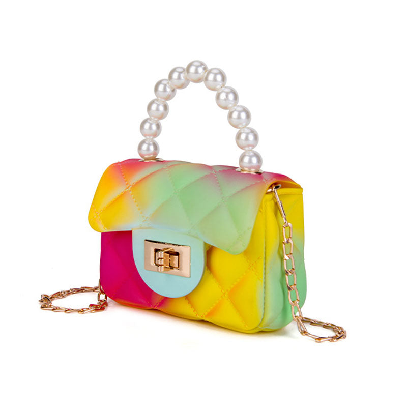 Women’s Multi Color Quilted Handbags with Crossbody Chain image 2
