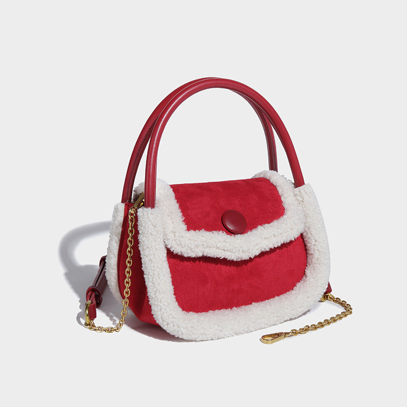 Women’s Faux Furry Flap Handbags with Shoulder Straps image 3