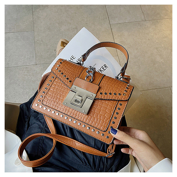 Women’s Studs Croc Embossed Messenger Bags image 7