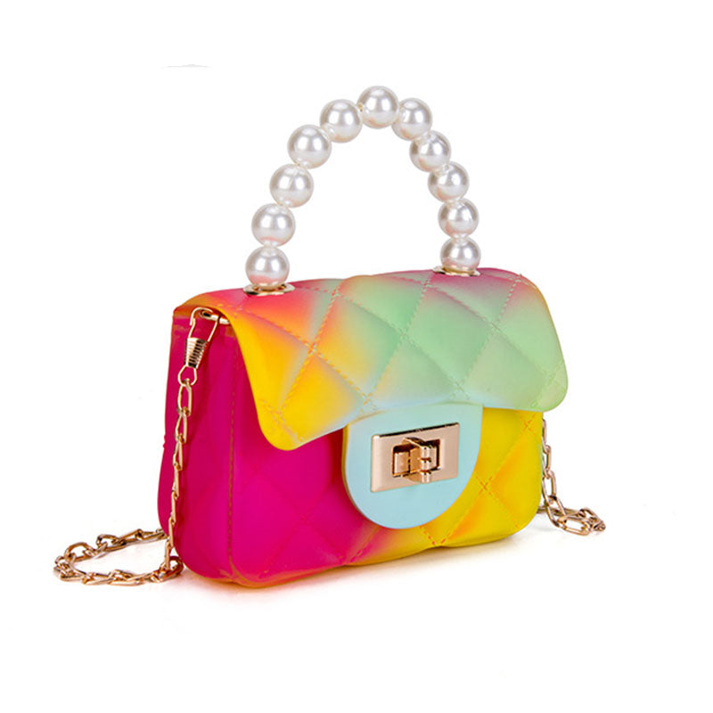 Women’s Multi Color Quilted Handbags with Crossbody Chain image 3