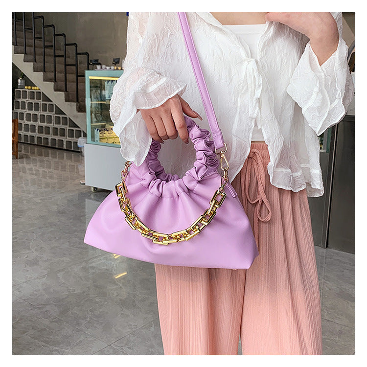 Women’s Slouchy Top Handle Bags with Chains image 5