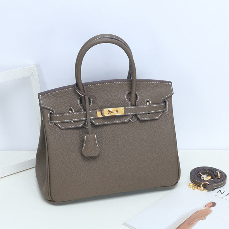 Women’s Genuine Leather Top Handle Handbags  – 35 cm Version – Without Shoulder Strap image 11