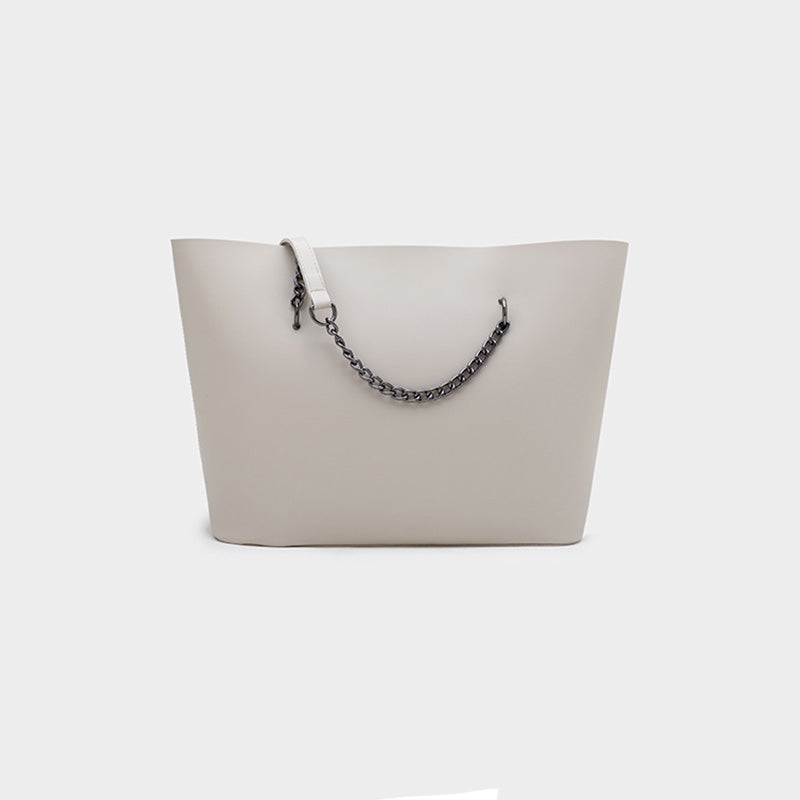 Women’s Vegan Leather Large Tote Bags with Chains image 8