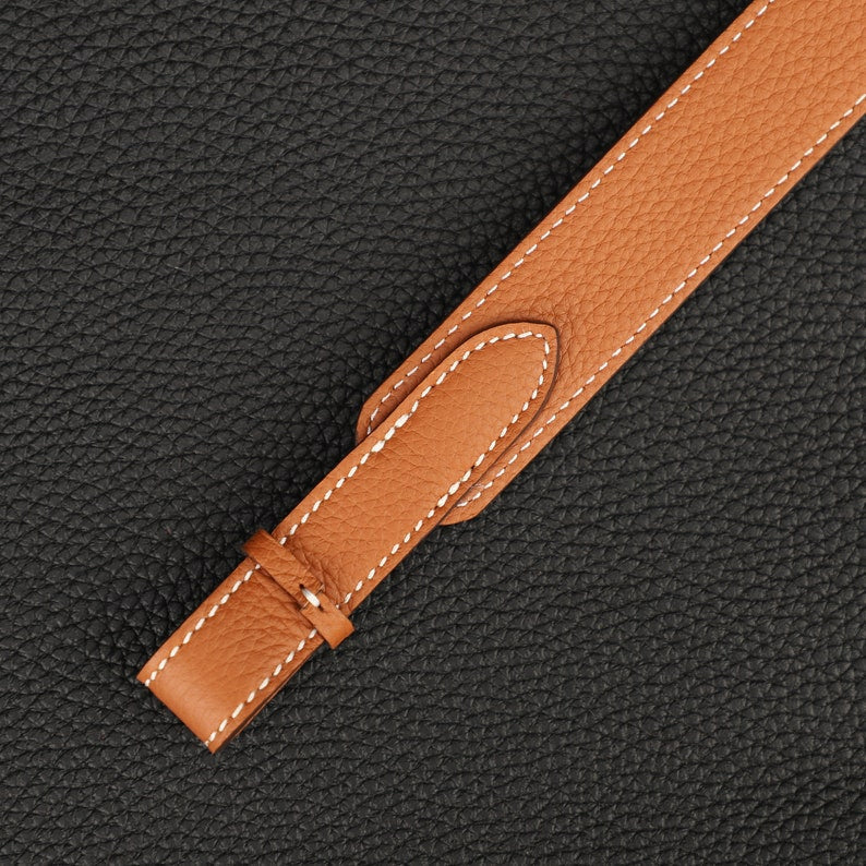Hermès Style Etoupe (18) Togo Leather Adjustable Bandoulière: Compatible Shoulder/Crossbody Strap for Picotin & Lindy Bags