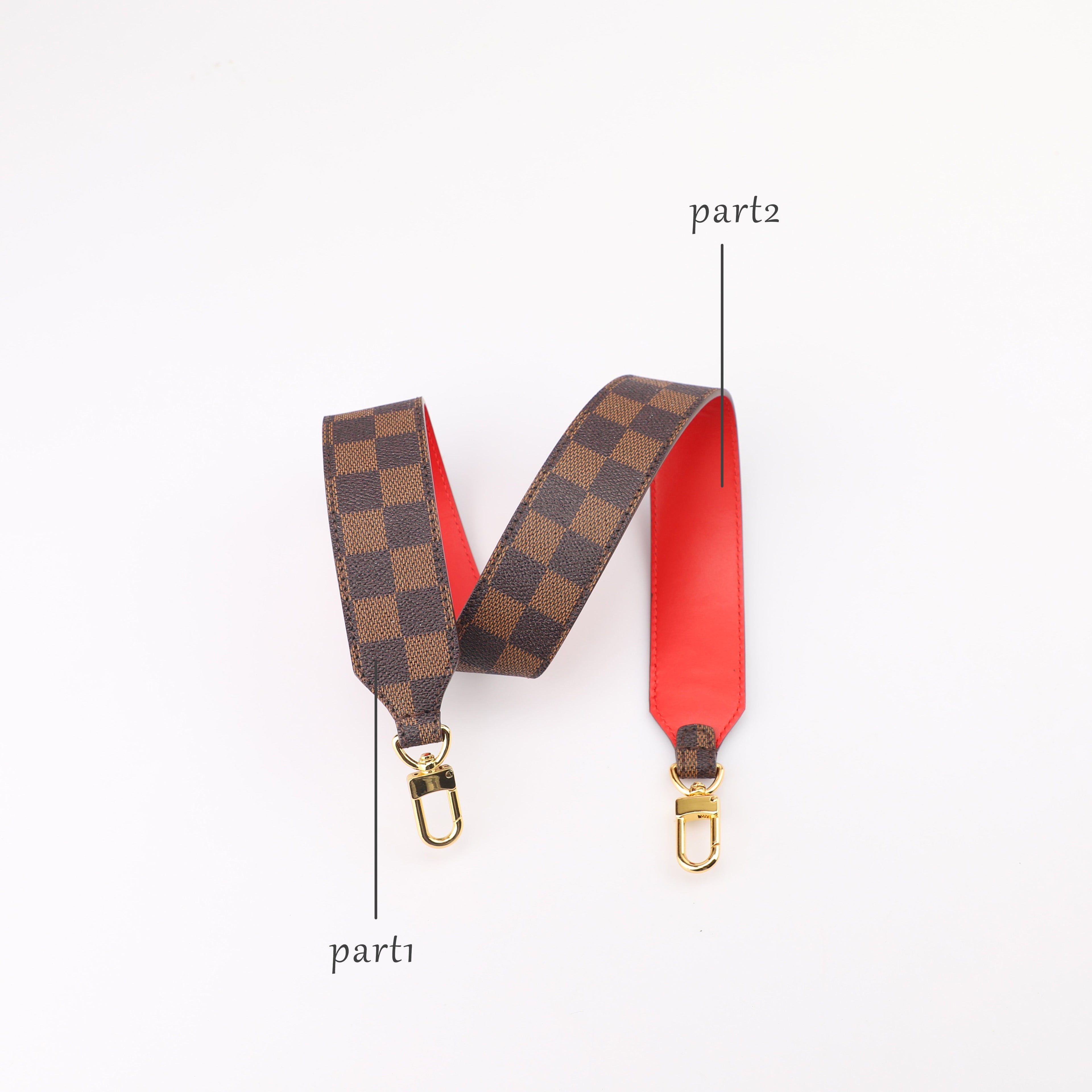 Suitable for LV Neverfull with Vachetta leather shoulder strap modification to Graceful underarm crossbody leather strap.