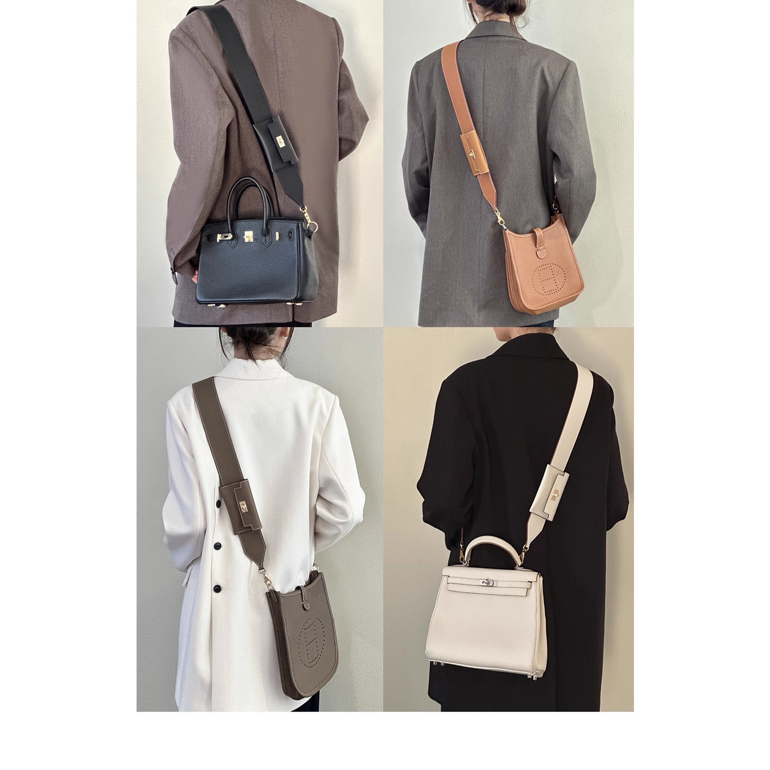 Handmade Genuine Leather Shoulder Strap for Kelly Pocket – Premium Wide Leather Bag Strap