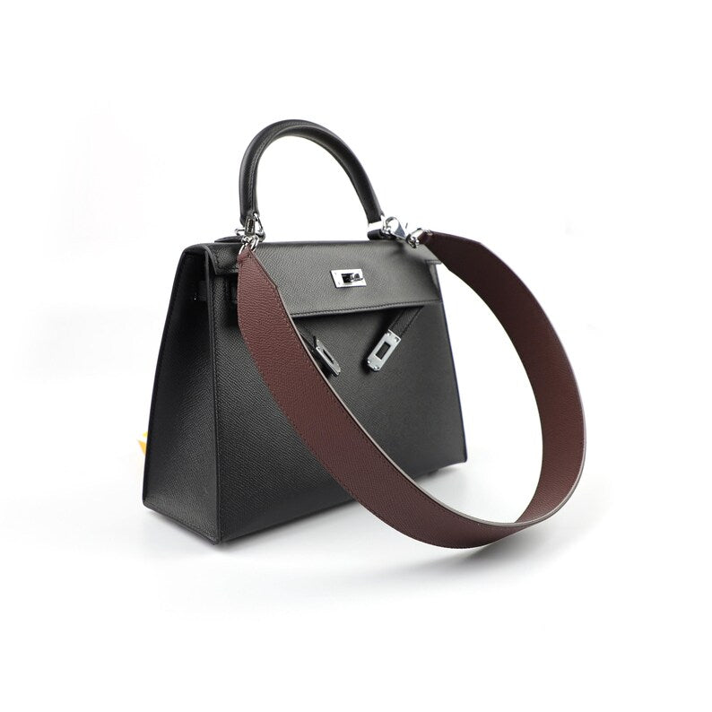 Artisanal Epsom Leather Bandoulière (40mm Wide): Hand-Stitched Shoulder Strap Compatible with Birkin & Travel Bags