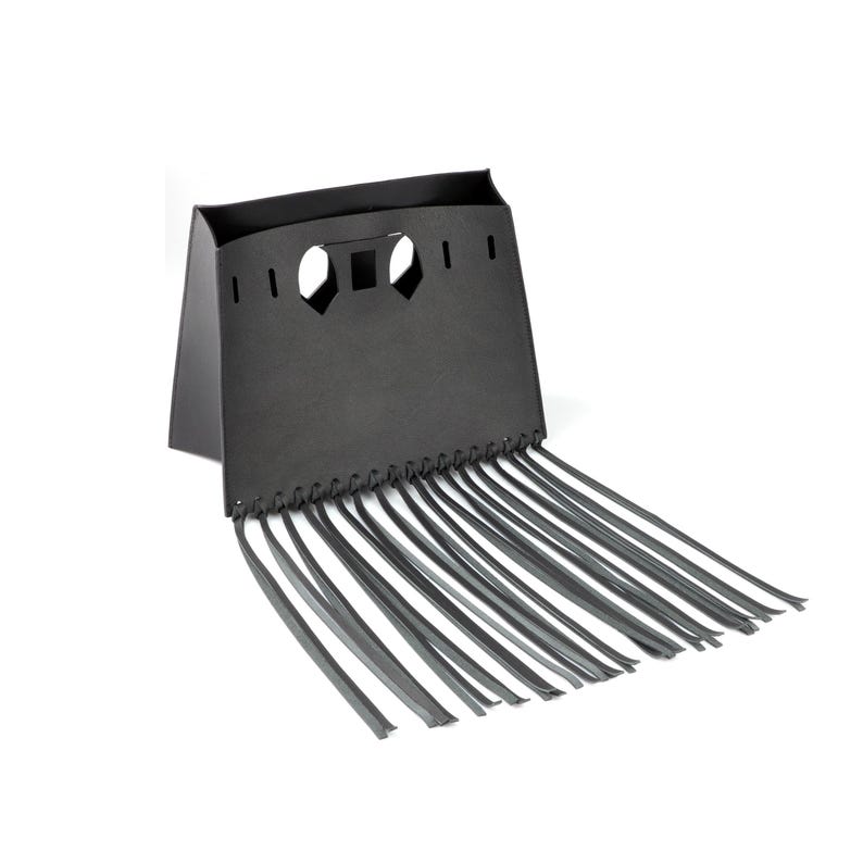 Black Fringe Bag Cover for Kelly bag | Leather Protective Bag Cape | Luxury Purse Cover with Long Tassels | Custom Handmade Bag Accessory