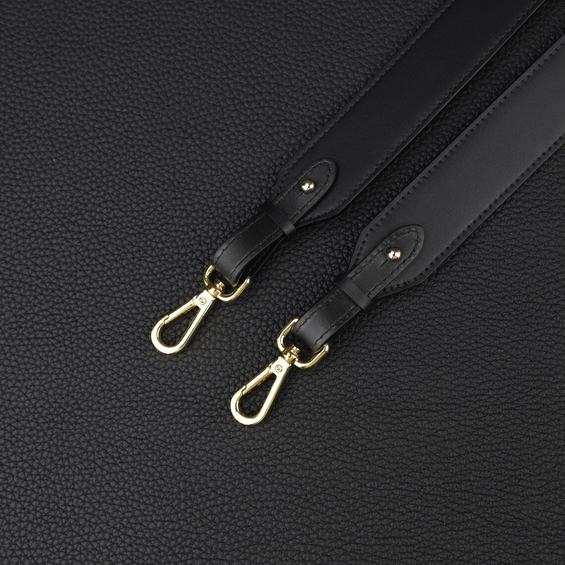 Hermès Style Black Swift Leather Bandoulière (30mm Wide): Detachable Shoulder/Crossbody Strap Compatible with Luxury Bags